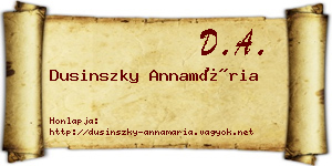 Dusinszky Annamária névjegykártya