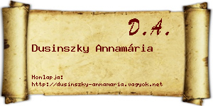 Dusinszky Annamária névjegykártya