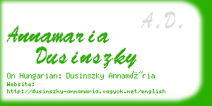 annamaria dusinszky business card